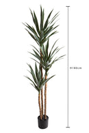 Pianta Artificiale Yucca per 3 con Vaso 80 cm -3