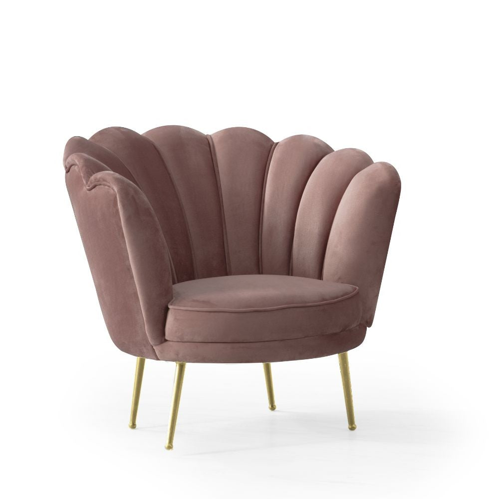 Poltrona a conchiglia Orel 75x80x75 cm in velluto rosa antico – acquista su  Giordano Shop