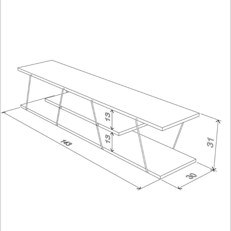 Porta tv Tars rovere nero 143x30x31h -2