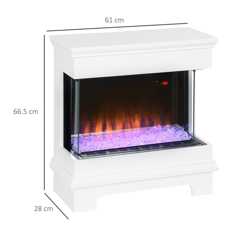 Camino Elettrico da Pavimento 61x28x66,5 cm Effetto Fiamma 2000W Bianco –  acquista su Giordano Shop