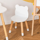 Set Tavolino con 2 Sedie per Bambini a Forma di Orsetto in Legno di Pino e MDF Bianco-9