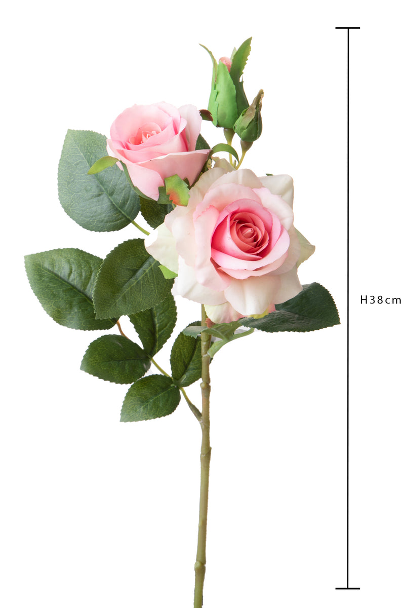 Set 8 Rose Artificiali Real Touch per 4 38 cm -2