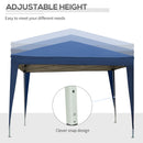 Gazebo Pieghevole da Giardino 2,95x2,95x2,58m in Acciaio e Tessuto Oxford Blu-9