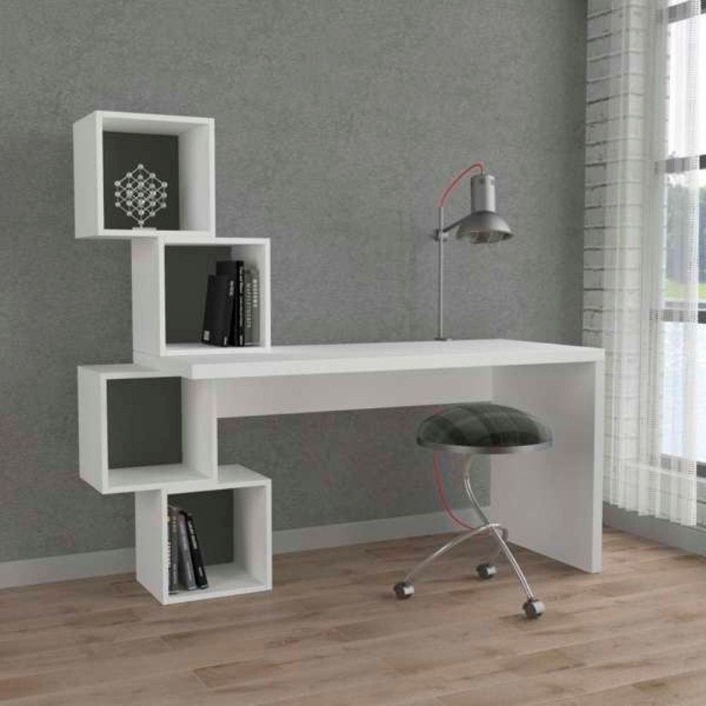 Scrivania 153,5x60x140 cm con libreria Balance bianca – acquista su  Giordano Shop