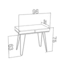 Scrivania Ilia 96x51x75 cm piedi in metallo bianco e piano rovere-4