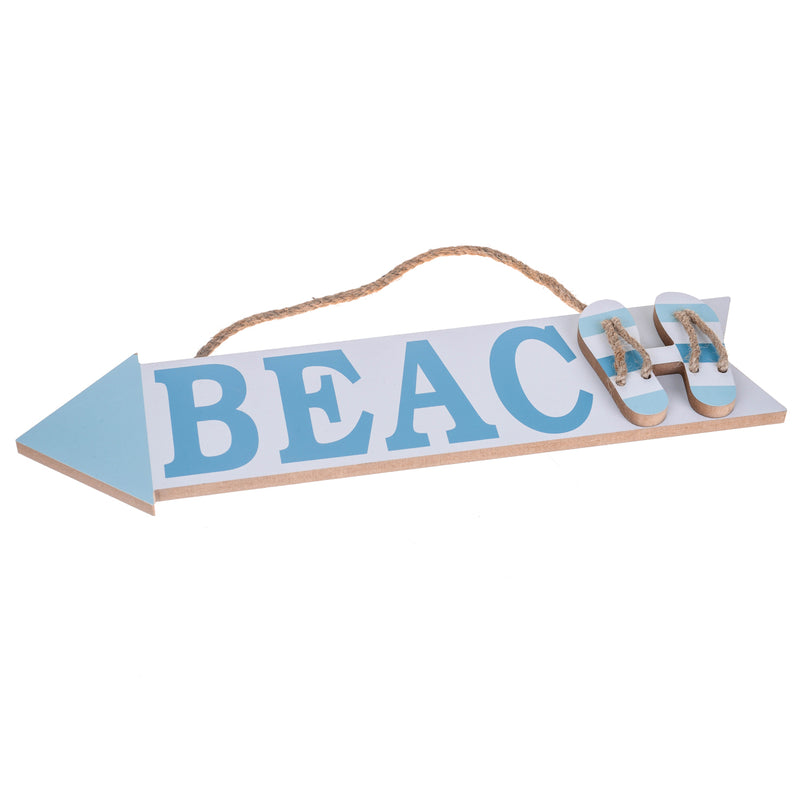 Set 3 Cartelli a Forma di Freccia con Scritta Beach Larghezza 39 cm-2