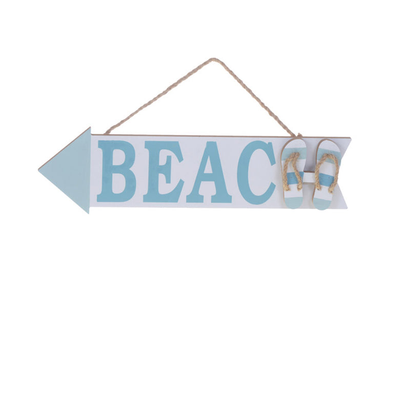 Set 3 Cartelli a Forma di Freccia con Scritta Beach Larghezza 39 cm-1