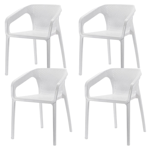 Set 4 Sedie da Giardino Impilabili 54x74x57 cm in Polipropilene Siena  Bianca – acquista su Giordano Shop