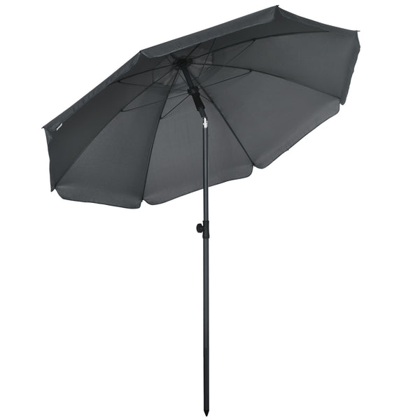 prezzo Ombrellone da Giardino Ø180x209 cm in Poliestere e Acciaio Grigio