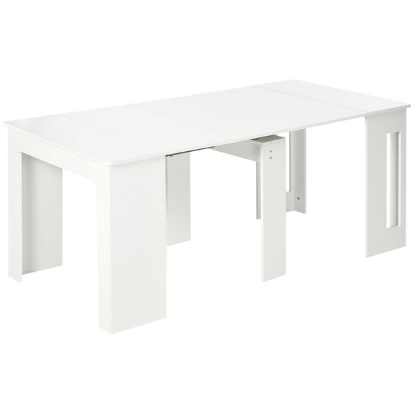 Tavolo da Pranzo Pieghevole  6 Persone 180x85x75 cm in Truciolato e Acciaio Bianco acquista