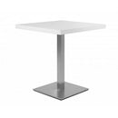 Tavolo alto Quadrato 70x70x75 cm piano bianco e base cromo-3