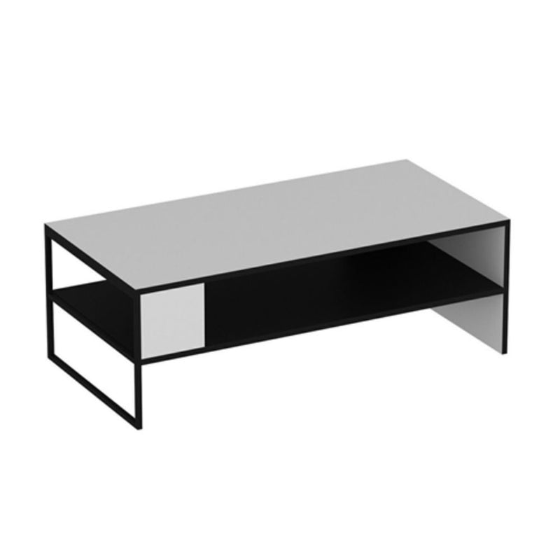 Tavolino basso da salotto 120x60x42 cm Concord bianco e nero-3
