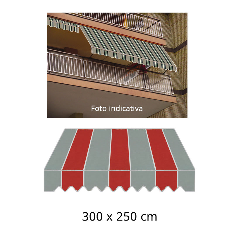 Tenda da Sole a Caduta 3x2,5m Tessuto in Poliestere Disegno P3011-2