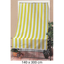 Tenda da Sole per Sormonto 140X300Cm con Anelli Tessuto a Strisce Giallo-1