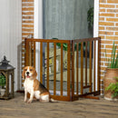 Cancellino per Cani  Pieghevole 181x35x76 cm in Legno di Pino Marrone Scuro-2