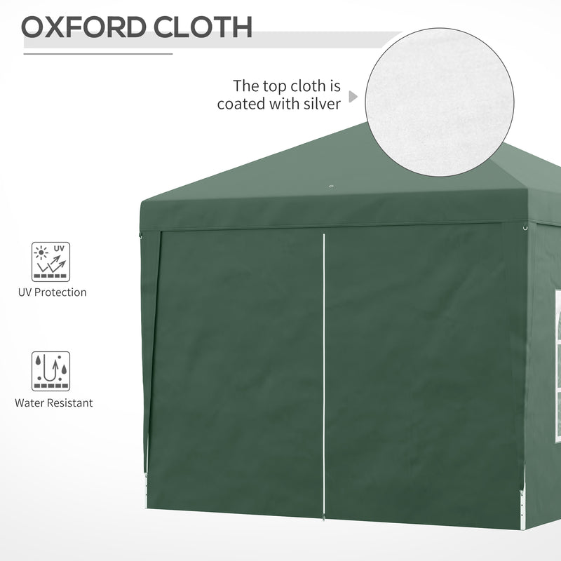 Gazebo Pieghevole 3x3m in Acciaio e tessuto Oxford Verde-6