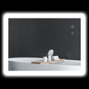 Specchio da Bagno 80x60x3 cm con LED 3 Colori Regolabili in Metallo e Vetro-1