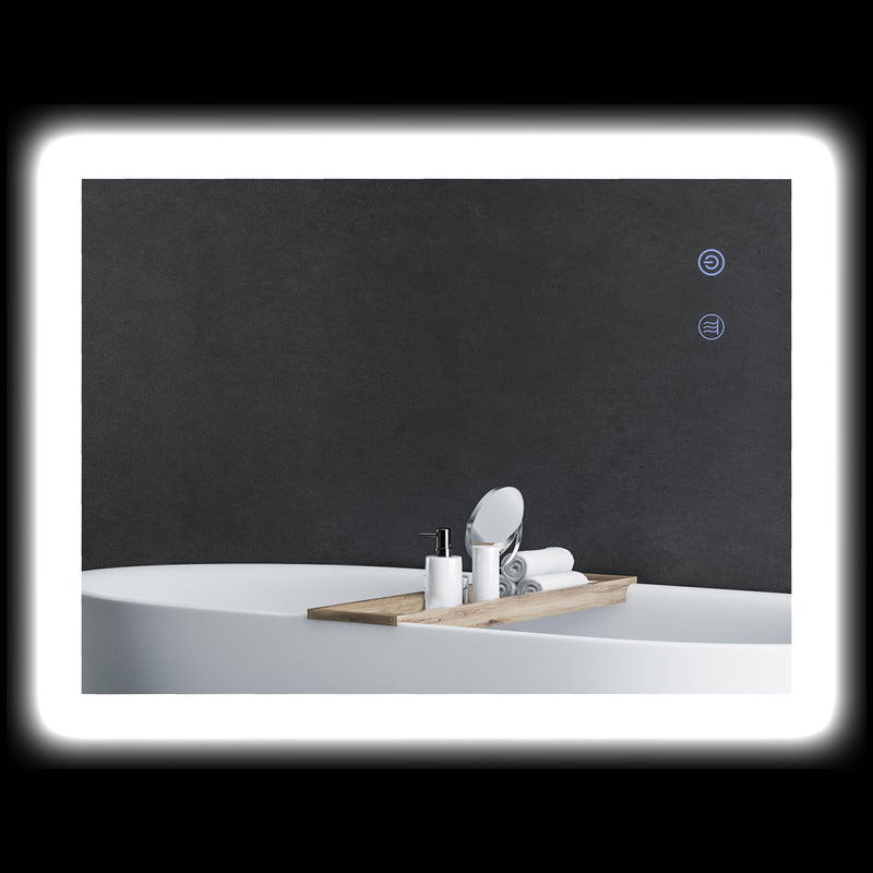 Specchio da Bagno 80x60x3 cm con LED 3 Colori Regolabili in