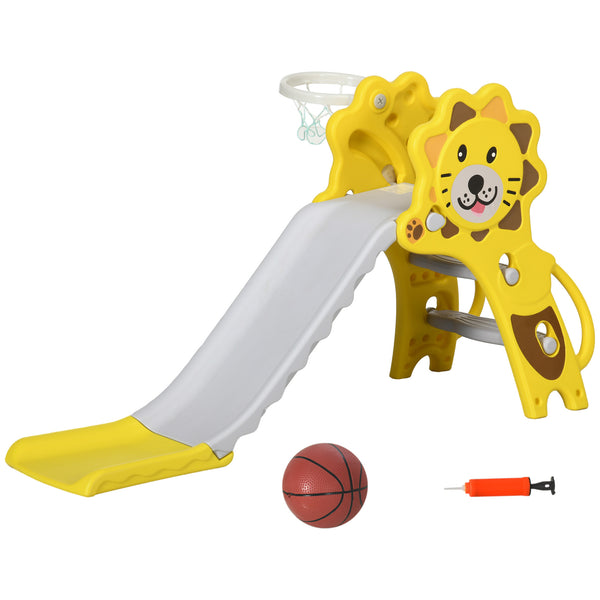 Scivolo per Bambini 131x50x74 cm con Canestro Laterale in PE Giallo e  Grigio – acquista su Giordano Shop