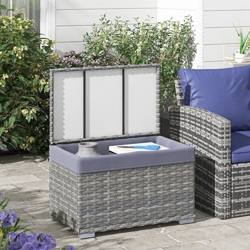 Baule da Giardino 90 L Grigio in Rattan PP