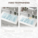 Mobile Bagno Sospeso 60 cm Lavabo Specchio e 1 Pensile Grigio-7