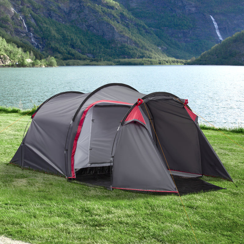 Tenda da Campeggio 4 Persone 426x206x154 cm con Vestibolo Verde