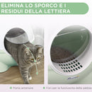 Lettiera per Gatti max 4 Kg 53x51x48 cm con Paletta in Polipropilene Bianca e Verde-4