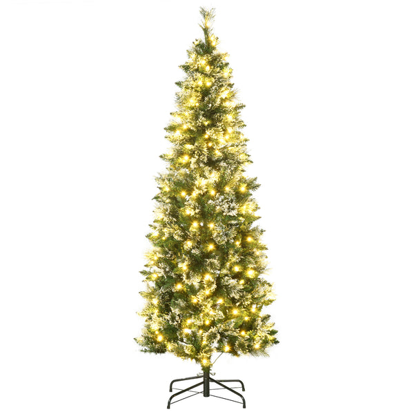 acquista Albero di Natale Artificiale Innevato 180 cm 618 Rami 240 Luci LED Verde