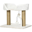 Torre per Gatti max 5 Kg con Tiragraffi e Palline 48x38x42 cm in Poliestere e Juta Giallo e Bianco-1