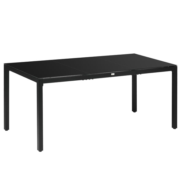 prezzo Tavolo da Giardino 180x80x72 cm in Alluminio e Vetro Temperato Nero