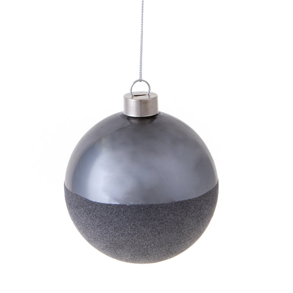 Set 4 Palline Decorative per Albero di Natale Velvet Ø10 cm Grigio prezzo