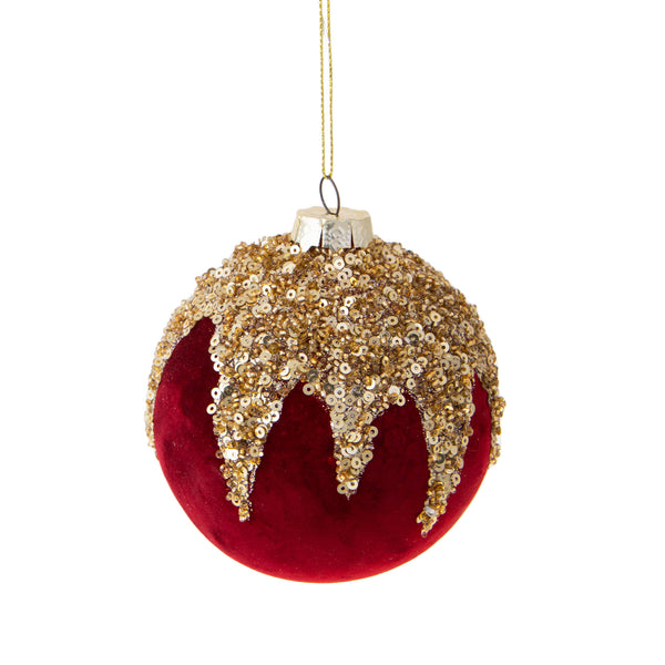 prezzo Set 6 Palline Decorative per Albero di Natale Velvet con Strass Ø8 cm Oro