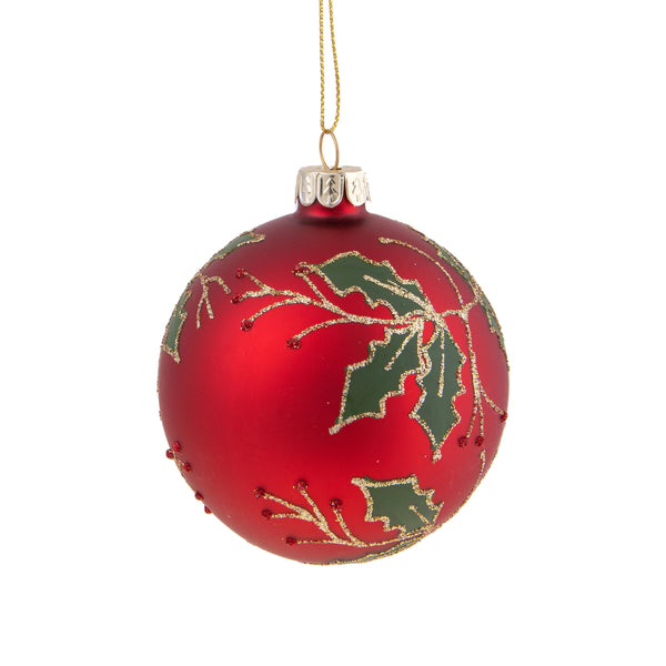 prezzo Set 6 Palline Decorative per Albero di Natale Ss Agrifoglio Ø8 cm Rosso/Verde