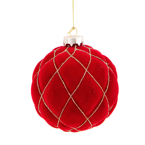 online Set 8 Palline Decorative per Albero di Natale in Velluto Ø10 cm Rosso