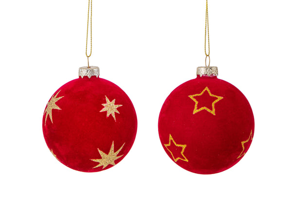 acquista Set 6 Palline Decorative per Albero di Natale Velluto Ø8 cm