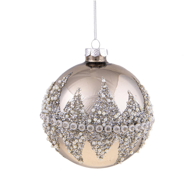 sconto Set 4 Palline Decorative per Albero di Natale diamond Ø10 cm Silver