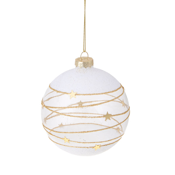 prezzo Set 8 Palline Decorative per Albero di Natale con Stelline Ø10 cm Clear/Oro