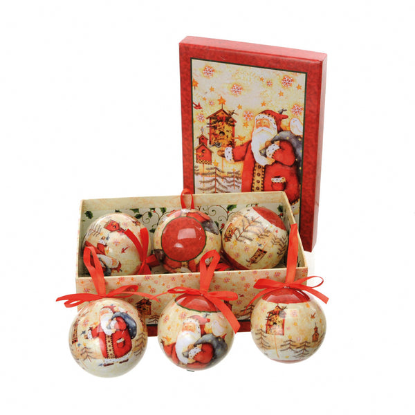 Set 12 Palline Decorative per Albero di Natale con babbo natale H7,5 cm Rosso acquista