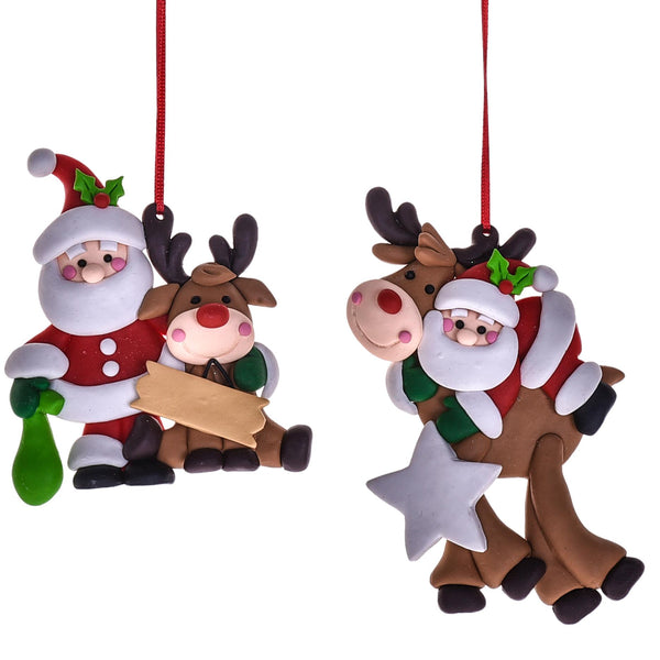 Set 12 Babbo Natale Decori H13/10 cm sconto