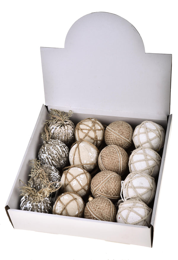 acquista Palline Decorative per Albero di Natale Assortite, 16 Pezzi Ø8 cm Natural