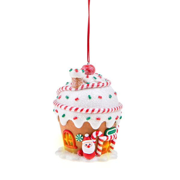 acquista Set 6 Muffin con Babbo Natale con Led Rosso/Marrone/Verde