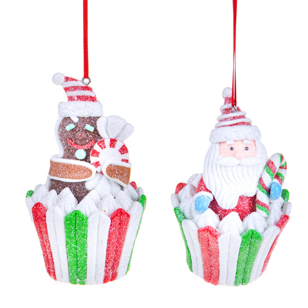 Set 3 Set di 2 Muffin Natale 10,7 cm Bianco/Rosso prezzo