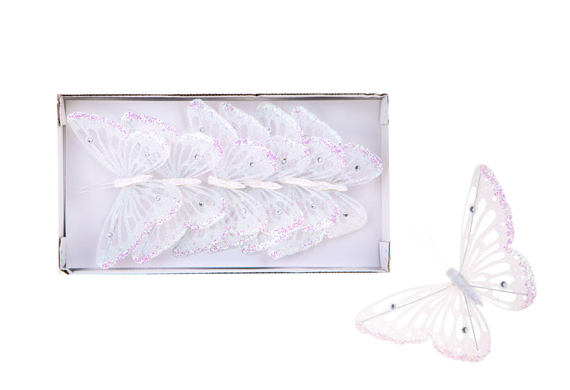 Farfalle con Glitter e Clip 18 Pezzi Ø15 cm Bianco – acquista su Giordano  Shop