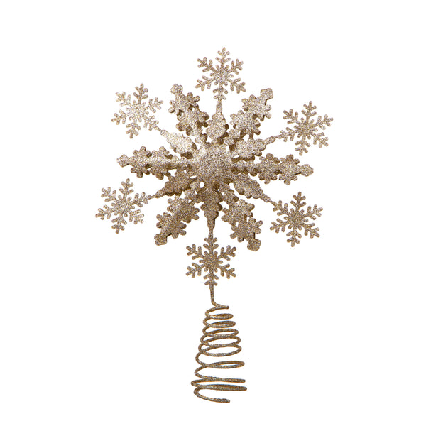 acquista Set 2 Puntale Fiocco Neve 30,5 cm Oro