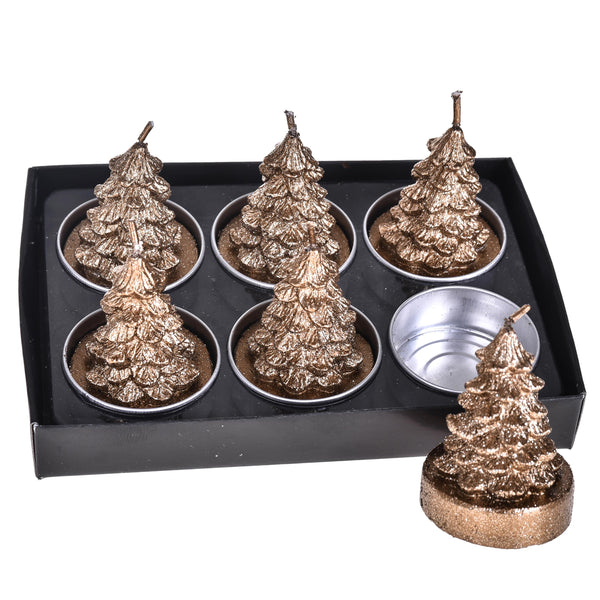 Porta tealight Albero, 24 Pezzi H5,5 cm Oro prezzo