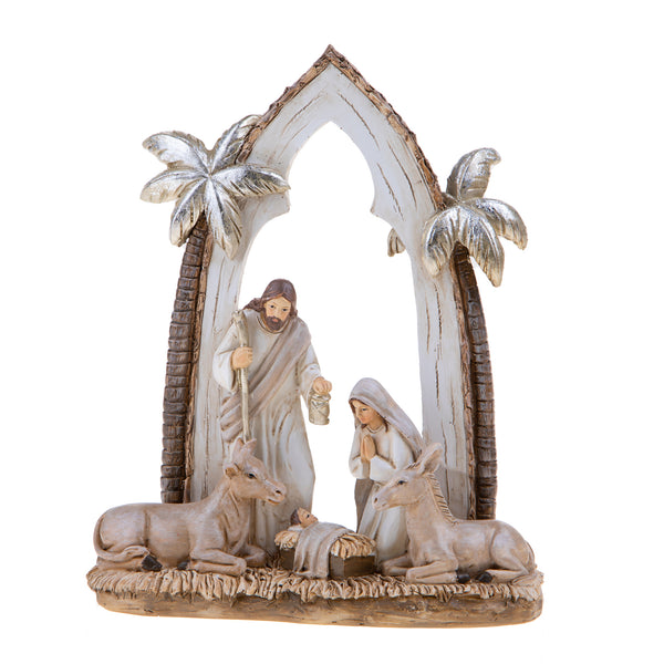 Natività con Palme 22 cm in Resina prezzo