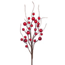 Set 12 Pick Bacche Ilex 32 cm Rosso-1