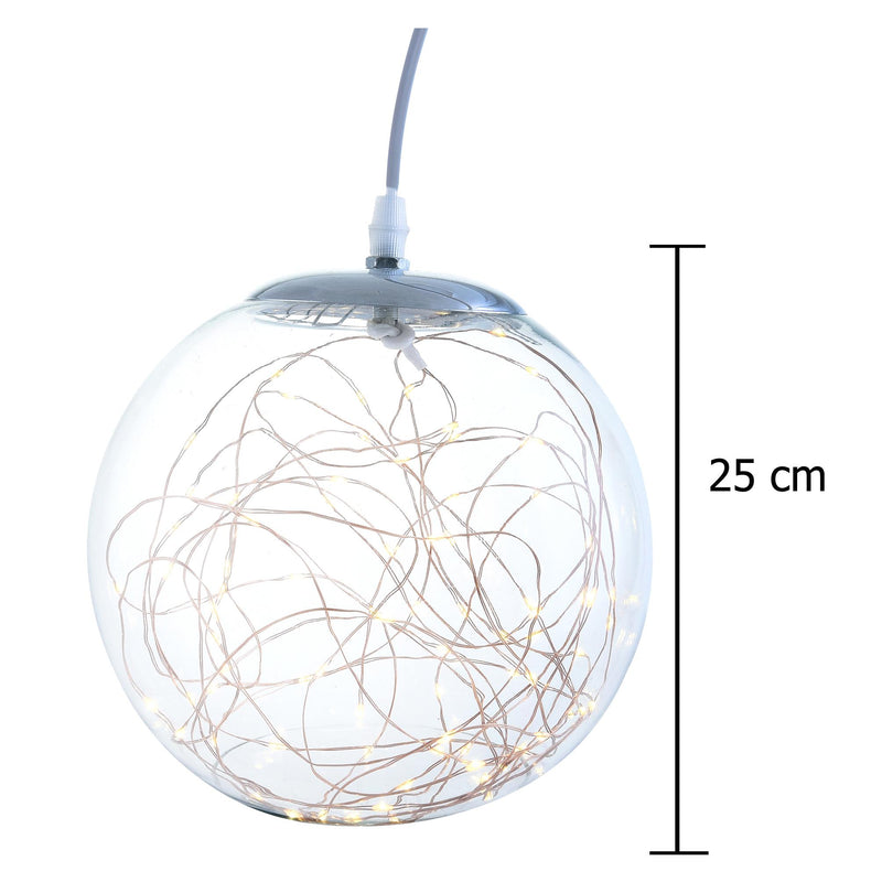 Palla Luminosa Decorativa con 80 Led 20 cm Uso Esterno-3