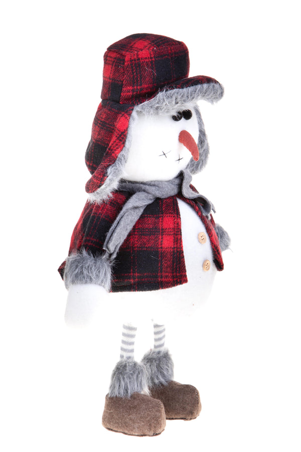 Snow Father Pupazzo H43 cm in Tessuto Rosso sconto