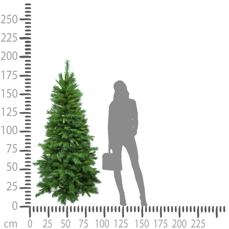 Albero di Natale Artificiale H198 cm Abete Mixed Slim 875 Tips Verde-3